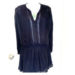Free People.  Black lace detailed mini dress.